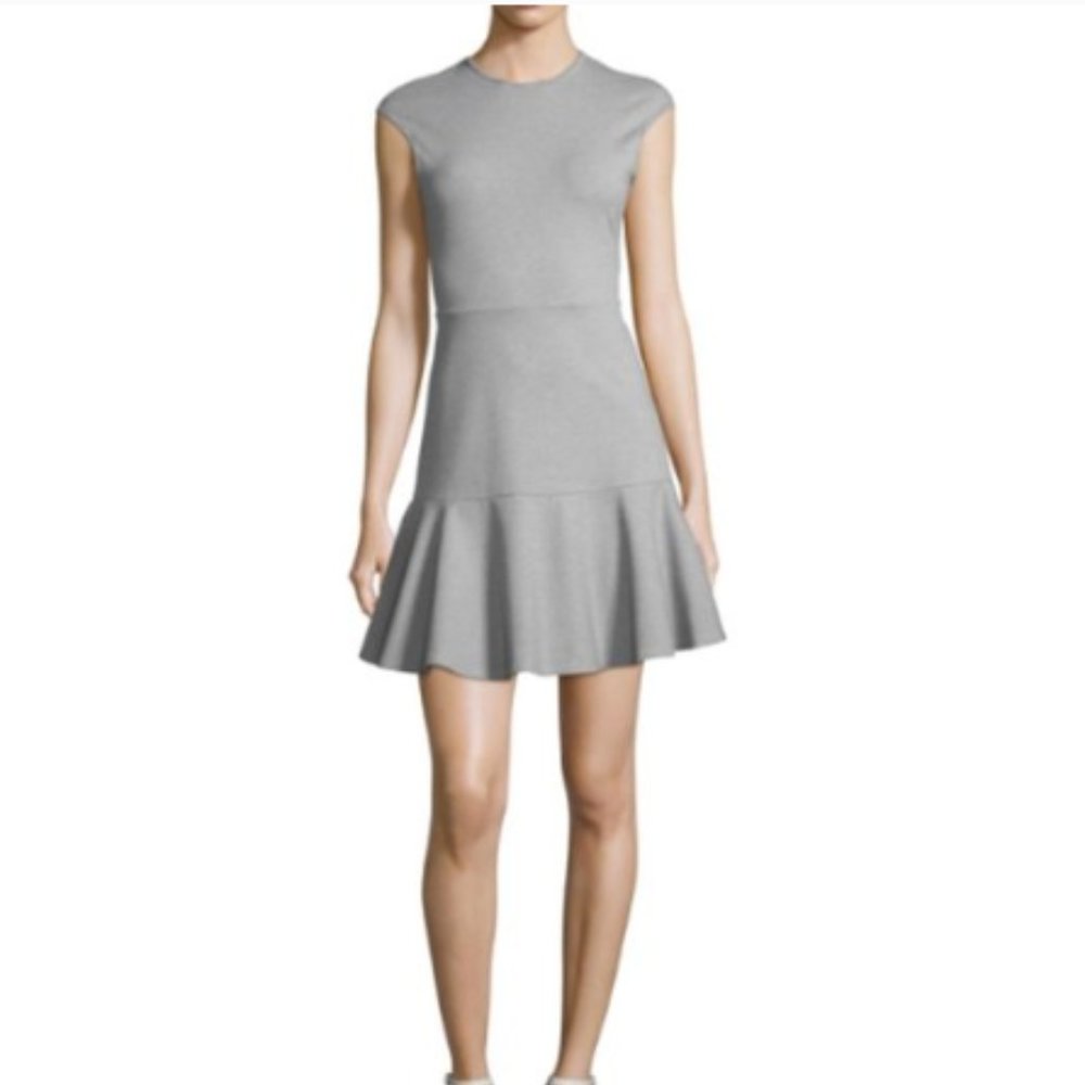 Theory Cap-Sleeve Flared Dress